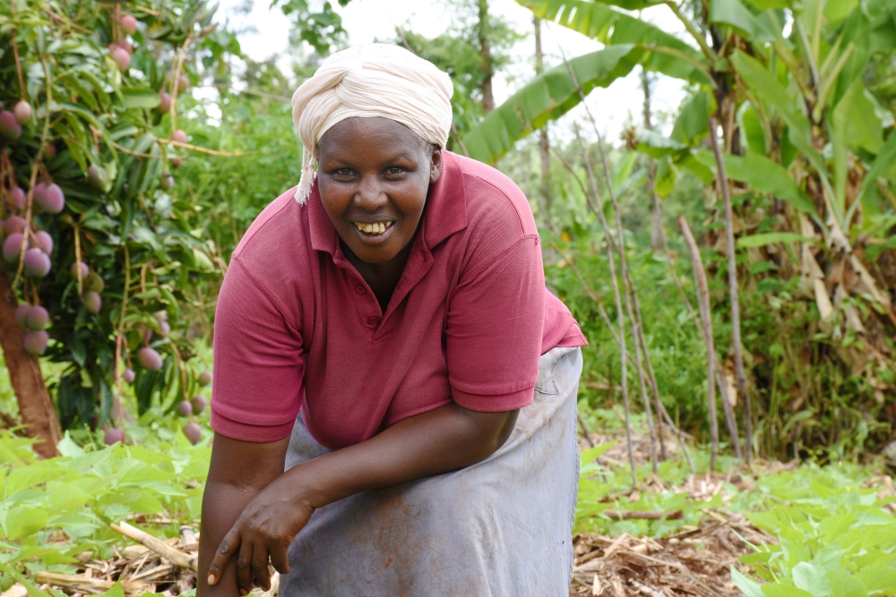 Woman smiling outdoors